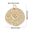 Gouden ronde vintage reliëf zonnebloem hanger 22x20mm voor DIY-sieraden maken - Vintage Reliëf Bloem Stijl (YSN185-03)