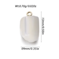 White natural shell rectangular pendant with gold ring for DIY jewelry making - White Irregular Rectangle Block Shape (YSN179-06)