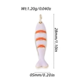Koi-Fisch-Anhänger in Weiß und Orange mit Goldrand und detaillierten Größenangaben - Weiß mit Orangen Streifen Fisch (YSN191-03)
