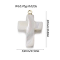 White mother of pearl cross pendant with golden metal loop for DIY jewelry making - White Cross Shape (YSN179-07)