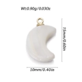 White shell moon charm pendant with gold ring and physical dimensions measurement - White Crescent Moon Shape (YSN179-08)