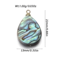 Iridescent natural abalone shell teardrop pendant with metal loop for DIY jewelry - Abalone Shell Iridescent Teardrop (YSN179-09)