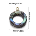 Iridescent white shell heart pendant with golden hoop for DIY jewelry making - Abalone Shell Iridescent Ring (YSN179-10)