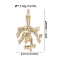 Gouden koraaltak hanger accessoire, 28mm lengte, met natuurlijke organische lijnen - Koraaltak Stijl (YSN185-07)