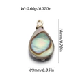 Teardrop white natural shell pendant with gold ring for DIY jewelry making - Abalone Shell Iridescent Waterdrop (YSN179-11)