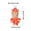 Koi-Anhänger mit orangefarbener Emaille und Vergoldung für DIY-Halsketten - Helloranger Emaille Goldfisch (YSN191-08)