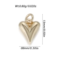 Gouden hartvormige koperen hanger voor doe-het-zelf sieraden, 13 mm groot accessoire - Gepolijst Klein Hart Stijl (YSN185-09)