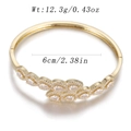 Gold open bangle with marquise-cut zircons and 6cm diameter size specification - Marquise Zircon Intertwined Open Style (YJC-F-04)