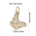14k gold plated butterfly charm with zircon inlay for DIY jewelry making 18mm - Textured Butterfly Style (YSN186-17)