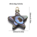 Star shaped natural white shell pendant with golden loop for DIY jewelry making - Abalone Shell Iridescent Star (YSN179-14)