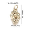 Gouden schelphanger van koper met gedetailleerde kralenpatronen voor DIY-sieraden - Schelp Kralenpatroon Stijl (YSN185-13)