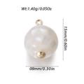 White faceted shell bead pendant with gold metal loop for DIY jewelry making - White Faceted Sphere Mosaic (YSN179-16)