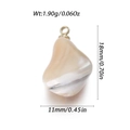 Natural white shell teardrop pendant with gold ring, 18mm size for DIY jewelry making - Irregular Gradient Teardrop (YSN179-19)