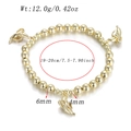 Detail of gold bead bracelet with banana pendants showing length and weight measurements - Gold Beads with Banana Charms Style (AB1310-4)