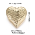 Faceted gold heart pendant made of copper with measurement and weight details - Large Faceted Heart Pendant (YSN107-01)