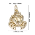 Miniatur Gold-Krabbenanhänger für DIY Armbänder mit poliertem Finish und Maßen - Polierter Hellgoldener Krabben Stil (YSN183-08)