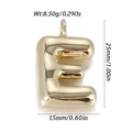 Golden bubble initial letter E pendant with polished finish for necklace and bracelet - Letter E Style