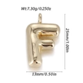 Polished gold bubble letter F pendant charm for personalized necklaces and DIY jewelry - Letter F Style