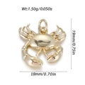 Goldener Krabbenanhänger mit rotem Herz für DIY-Schmuck, 19mm Größenangabe - Realistische Details Goldener Krabben Stil (YSN183-11)