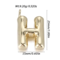Polished gold 26 English letter H pendant with 3D puffy design and size dimensions - Letter H Style