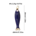 Dark blue enamel koi fish pendant with gold edges and detailed white eyes - Deep Blue Enamel Gold Edge Fish (YSN192-07)