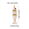 Golden koi fish pendant with cream enamel, measuring 35mm height and weighing 1.7g - Off-White Enamel Jointed Black Eye (YSN192-09)