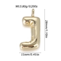 Golden 3D balloon letter J pendant with high polish finish and dimensions markers - Letter J Style