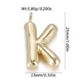 Polished gold bubble letter K pendant 25mm height necklace charm with weight measurement - Letter K Style