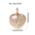 Rosafarbener Herzanhänger mit Goldfassung und funkelnden Mikropavé-Kristallakzenten - Vollständiger Strass Herz Rosa Tränenstein Stil (YSN183-14)