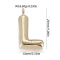 Minimalist gold 3D initial L letter pendant with polished finish and dimensions - Letter L Style
