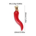 Red enamel chili pepper pendant with gold clasp 30mm height and 2.30g weight for DIY - Red Chili (YSN192-12)