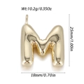 3D balloon style golden letter M charm pendant for necklace, minimalist jewelry accessory - Letter M Style