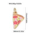 Miniature pizza pendant with colorful enamel details and golden metal outline for jewelry DIY - Pizza Type 1 (YSN192-14)