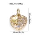 Goldener Herzanhänger mit gelbem Stein und kleinen Diamanten, 15 mm mal 11 mm - Hellgelber Stein Mikro-Pave Herz Stil (YSN183-17)