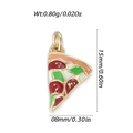 Miniature pizza enamel pendant with golden trim and colorful drip oil details - Pizza Type 2 (YSN192-15)