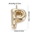 3D balloon letter P pendant in shiny gold finish for necklaces with size measurements - Letter P Style