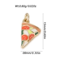 Miniature pizza enamel charm pendant with colorful drip oil and gold plated edges - Pizza Type 3 (YSN192-16)
