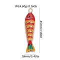 Exquisite handmade red koi fish pendant with colorful enamel and golden hanging loop - Gradient Red Orange Koi (YSN162-01)