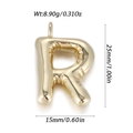 Polished gold letter R pendant charm with textured design for necklaces and bracelets - Letter R Style