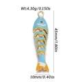 Detailed view of enamel koi fish pendant with dimensions of 45mm height and 10mm width - Sky Blue Orange White Koi (YSN162-03)