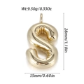 Golden balloon style letter S pendant with 28mm height and 9.5g weight specification - Letter S Style