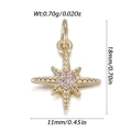 Macro view of gold North Star pendant with dimensions showing 18mm height and 11mm width - Gold 8-Point Star Style (YSN198-09)