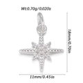 Detailed view of silver octagonal star charm with weight and size specifications - Silver 8-Point Star Style (YSN198-10)
