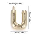 Minimalist gold metal letter U pendant with polished finish and engraved dimensions - Letter U Style