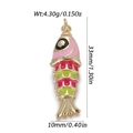 Detail view of colorful fish pendant with dimensions of 33mm in length and 4.30g weight - Pink Red Green Koi (YSN162-07)