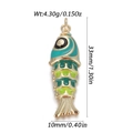 Macro view of koi fish enamel pendant showing 33mm length and 4.30g weight details - Cyan Yellow Green Gradient Koi (YSN162-08)