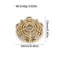 14k gold plated snowflake spacer bead with zircon stones for DIY jewelry making 10mm size - Hollow Gear Style (YSD021-01) / Gold