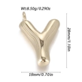 Golden letter Y pendant in polished copper, 28mm height, fashion necklace accessory - Letter Y Style