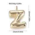 Polished gold 3D balloon style letter Z pendant with mirror finish and dimensions - Letter Z Style