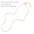 Golden 1mm box chain necklace with 18.11 inch length and adjustable extender - Gold Thin Necklace Chain